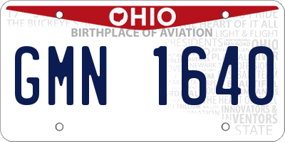 OH license plate GMN1640