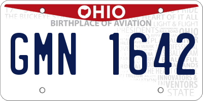 OH license plate GMN1642
