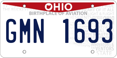 OH license plate GMN1693