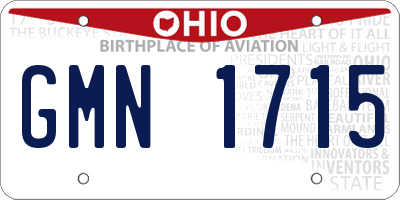 OH license plate GMN1715