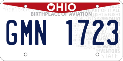 OH license plate GMN1723