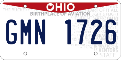 OH license plate GMN1726