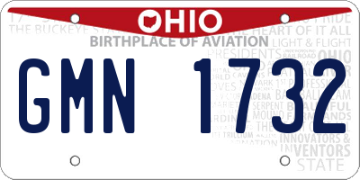OH license plate GMN1732