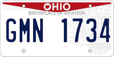 OH license plate GMN1734