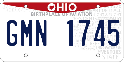 OH license plate GMN1745