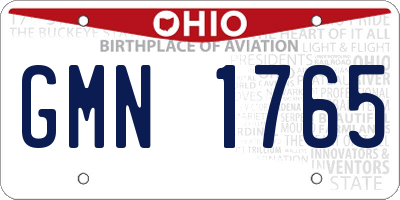 OH license plate GMN1765