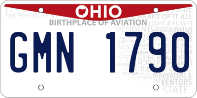 OH license plate GMN1790