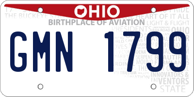 OH license plate GMN1799
