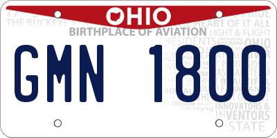 OH license plate GMN1800