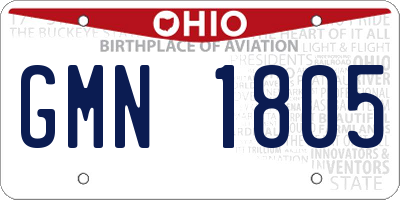 OH license plate GMN1805