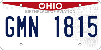 OH license plate GMN1815