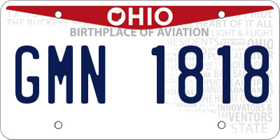 OH license plate GMN1818