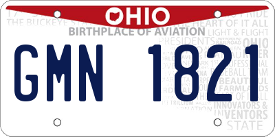 OH license plate GMN1821