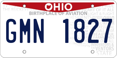 OH license plate GMN1827