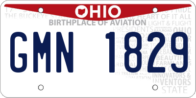OH license plate GMN1829