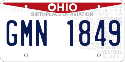 OH license plate GMN1849