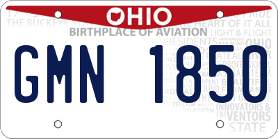 OH license plate GMN1850