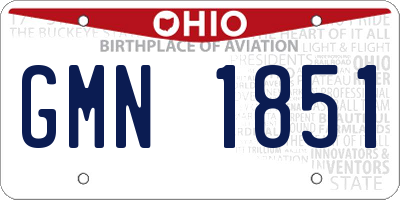 OH license plate GMN1851