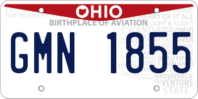 OH license plate GMN1855