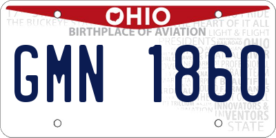 OH license plate GMN1860