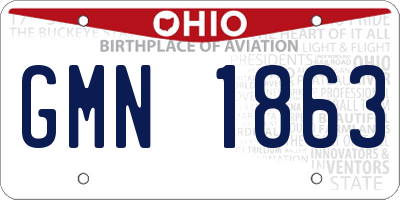 OH license plate GMN1863