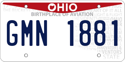 OH license plate GMN1881