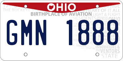 OH license plate GMN1888