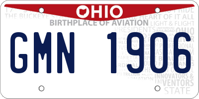 OH license plate GMN1906