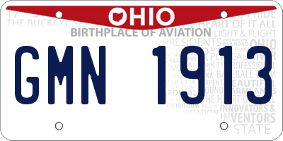 OH license plate GMN1913