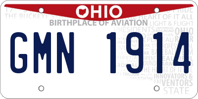 OH license plate GMN1914