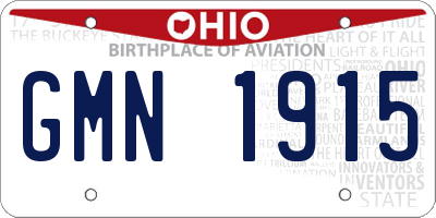 OH license plate GMN1915