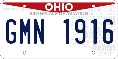 OH license plate GMN1916