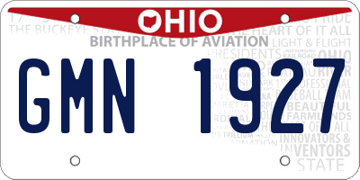 OH license plate GMN1927