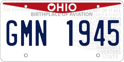 OH license plate GMN1945