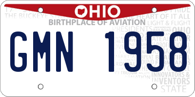 OH license plate GMN1958