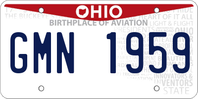 OH license plate GMN1959