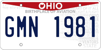 OH license plate GMN1981