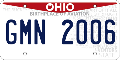 OH license plate GMN2006