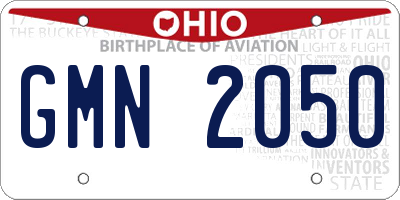 OH license plate GMN2050