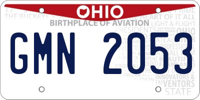 OH license plate GMN2053