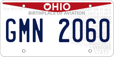 OH license plate GMN2060
