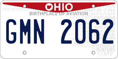 OH license plate GMN2062