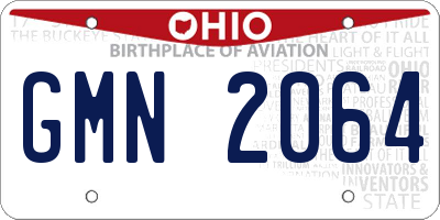 OH license plate GMN2064