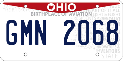 OH license plate GMN2068