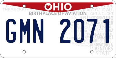 OH license plate GMN2071