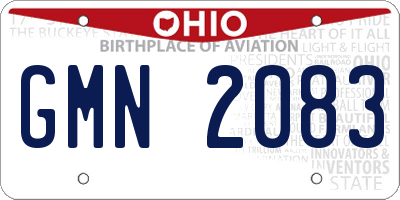 OH license plate GMN2083