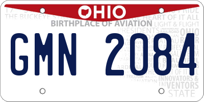 OH license plate GMN2084