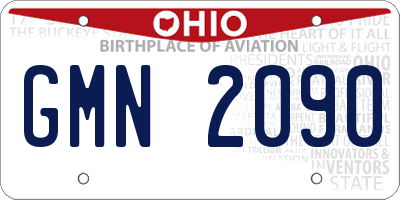 OH license plate GMN2090