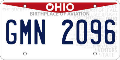 OH license plate GMN2096