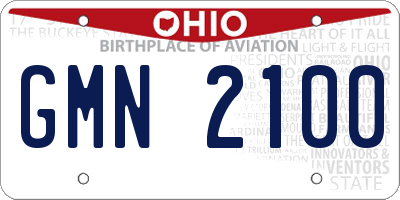 OH license plate GMN2100